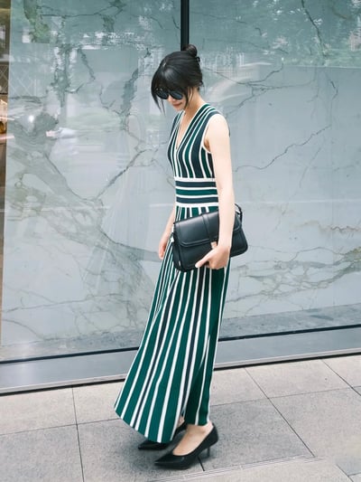 MaxMara彈性V領高腰洋裝4