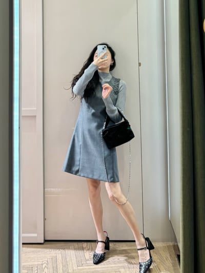 MAX&Co.羊毛混紡水鑽裝飾修身洋裝4