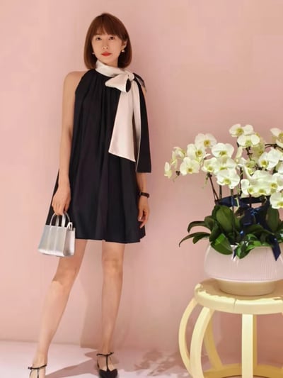 MaxMara真絲繫脖無袖短洋裝6