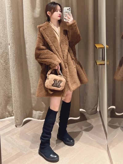 現貨MaxMara羊駝毛泰迪熊相機包3