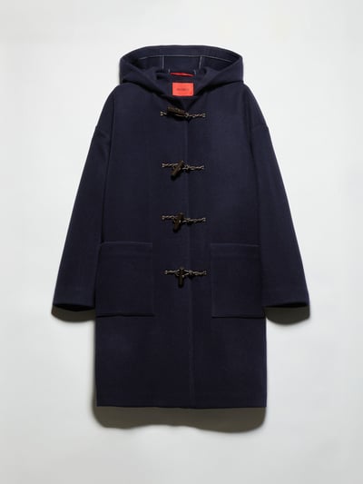 MAX&Co.羊毛混紡牛角扣粗呢大衣1