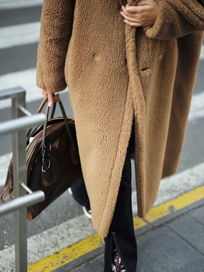 MaxMara經典款駝絨泰迪熊大衣8