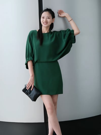 MaxMara翼狀五分袖連身短裙2