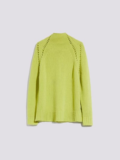 現貨MAX&Co.羊毛半高領寬鬆鏤空毛衣1