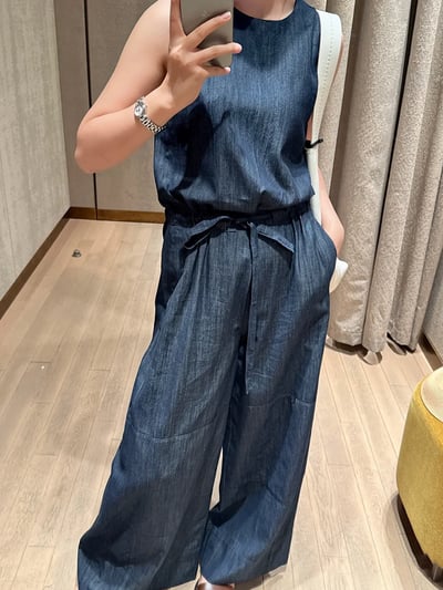 S MaxMara無袖連身寬褲5