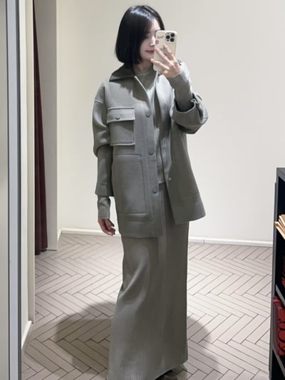 MAX&Co.雙層羊毛皮革領短大衣3