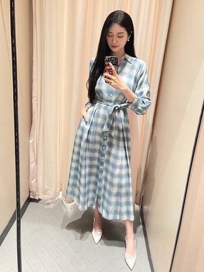 MARELLA七分袖印花襯衫裙2