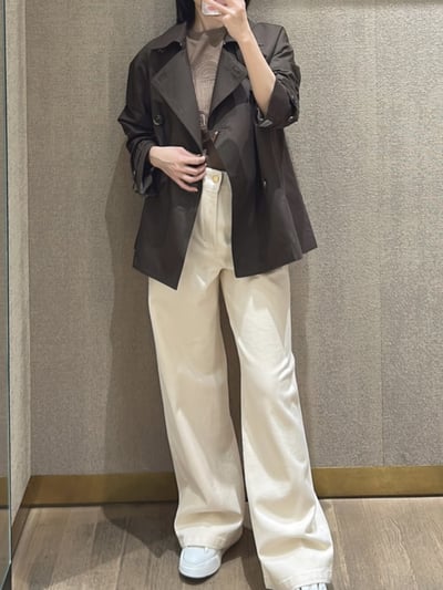 S MaxMara防水短款雙排扣風衣5