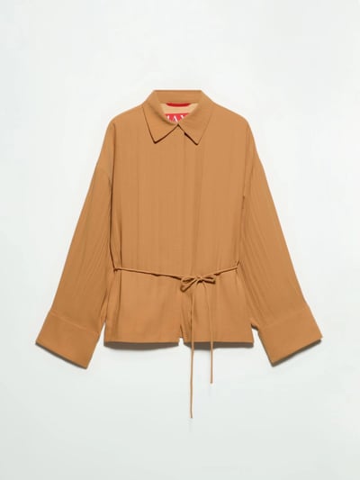 MAX&Co.緞面褶皺繫帶薄外套1