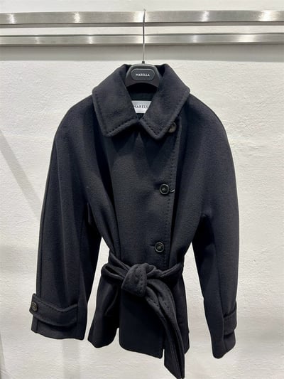 MARELLA羊毛和服袖腰帶短大衣5