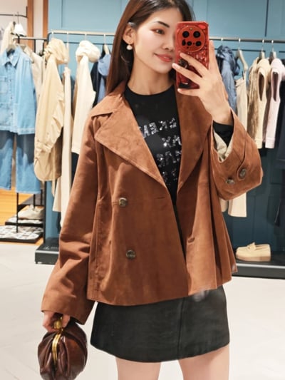 WEEKEND麂皮雙排扣西裝外套5