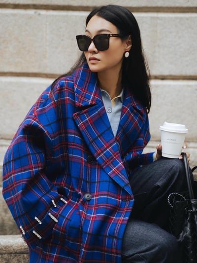 MAX&Co.羊毛混紡水鑽Caban大衣3