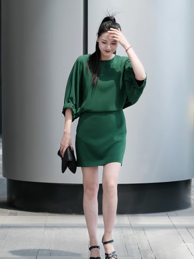 MaxMara翼狀五分袖連身短裙7