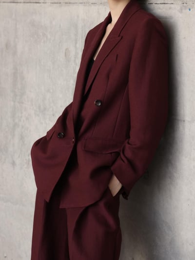 MARELLA羊毛混紡雙排扣西裝外套4