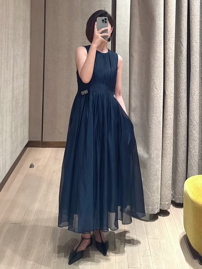 S MaxMara真絲混紡無袖洋裝2