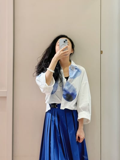 MAX&Co.寬版七分袖短襯衫6