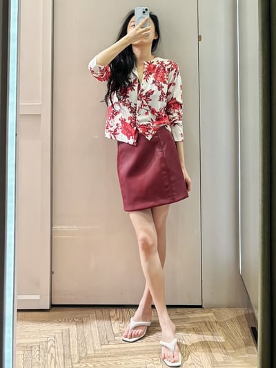 MAX&Co.羊毛羊絨混紡印花開襟衫5