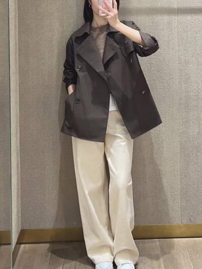 S MaxMara防水短款雙排扣風衣4