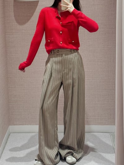 MARELLA直條紋垂墜寬褲2