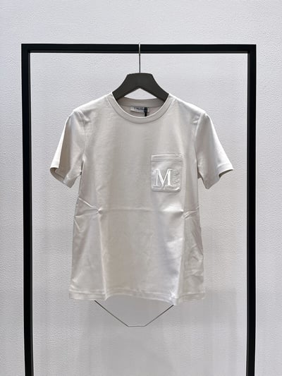 S MaxMara純棉M刺繡短T3