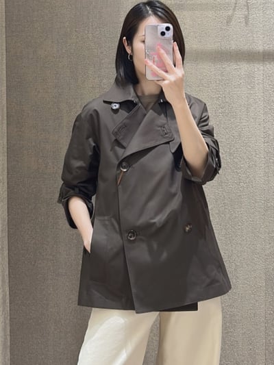 S MaxMara防水短款雙排扣風衣2