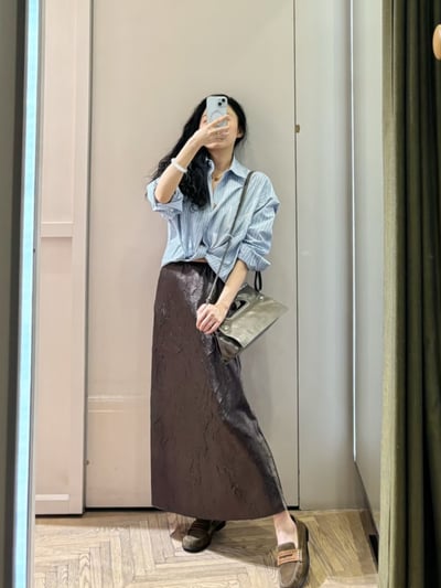 MAX&Co.刺繡貼片寬版襯衫5