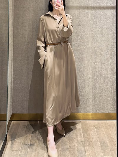 MaxMara真絲混紡V領開襟連身裙2