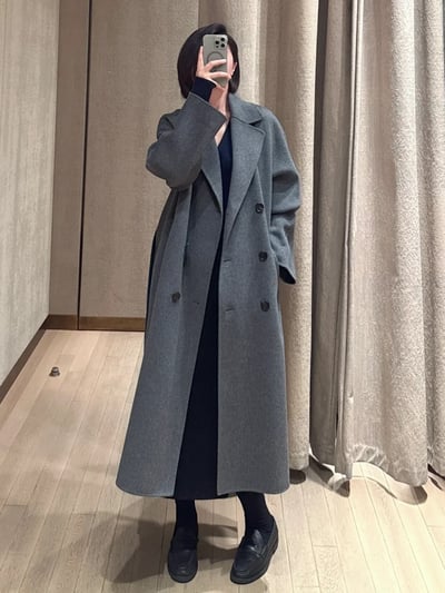 S MaxMara雙層羊毛雙排扣大衣2