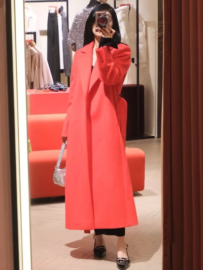 MAX&Co.經典款羊毛翻領繫帶大衣4