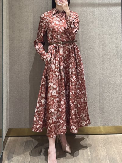 MaxMara 真絲印花襯衫裙2