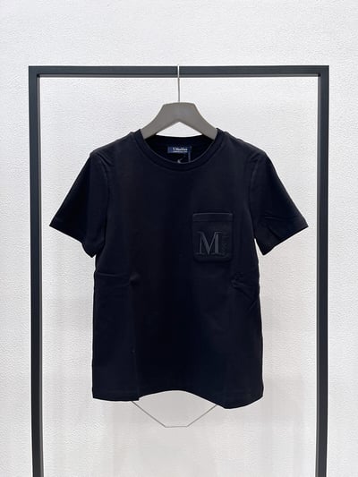 S MaxMara純棉M刺繡短T4