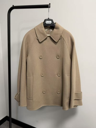 S MaxMara羊毛雙排扣短版大衣4