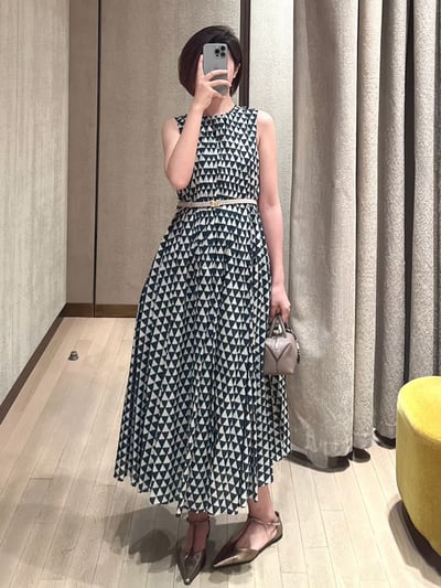 S MaxMara印花巴里紗洋裝3