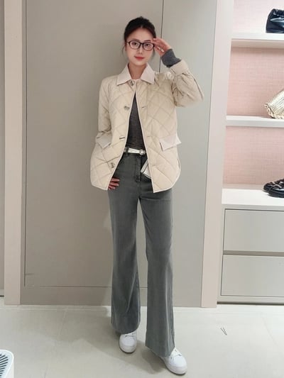 MARELLA菱形絎縫腰帶外套3