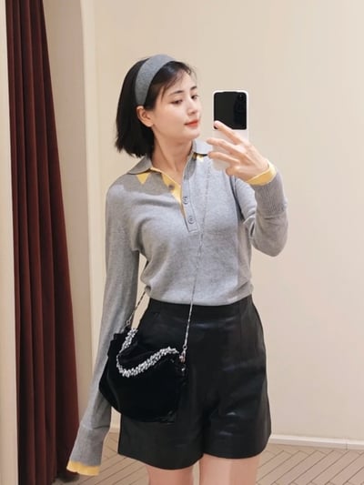 MAX&Co.棉羊絨混紡長袖polo針織衫2