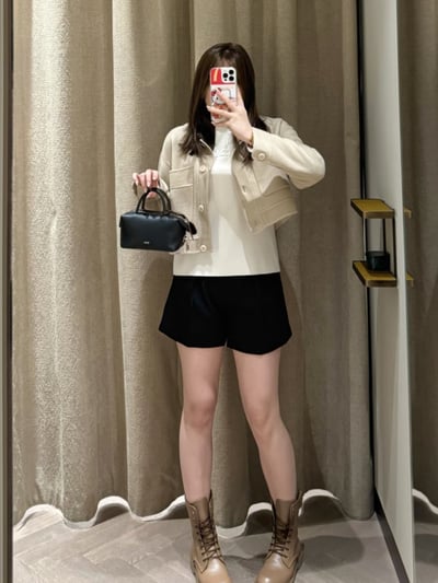 MaxMara羊毛羊絨混紡落肩短外套4