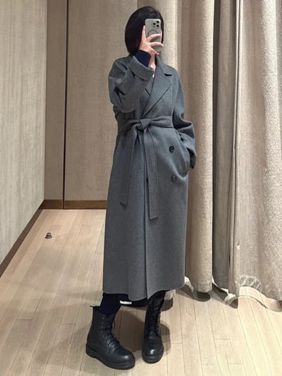 S MaxMara雙層羊毛雙排扣大衣5