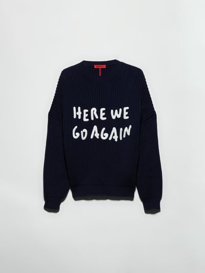 MAX&Co.羊毛混紡刺繡字母羅紋毛衣3