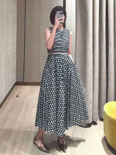 S MaxMara印花巴里紗洋裝2