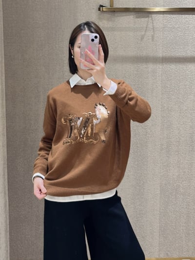 MaxMara羊毛羊絨混紡水鑽刺繡毛衣7