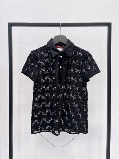 MaxMara Studio幾何花卉蕾絲Polo衫3