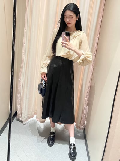 MARELLA真絲荷葉邊領襯衫2