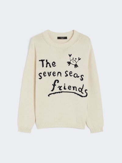 WEEKEND圓領刺繡毛衣1