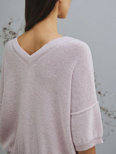 MARELLA金銀絲V領五分袖毛衣8