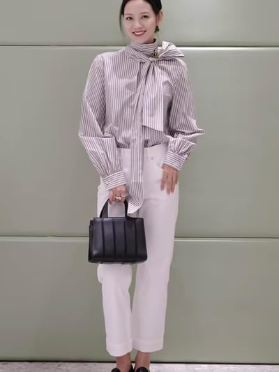 MaxMara圍巾領泡泡長袖襯衫4