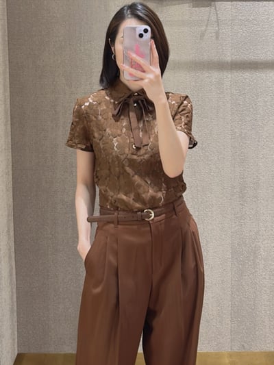 MaxMara Studio幾何花卉蕾絲Polo衫2