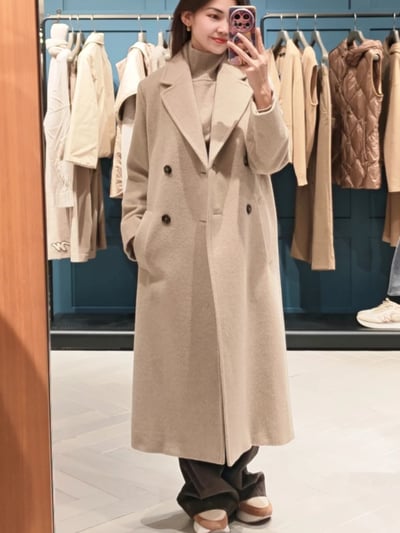 WEEKEND羊毛羊駝毛雙排扣大衣2