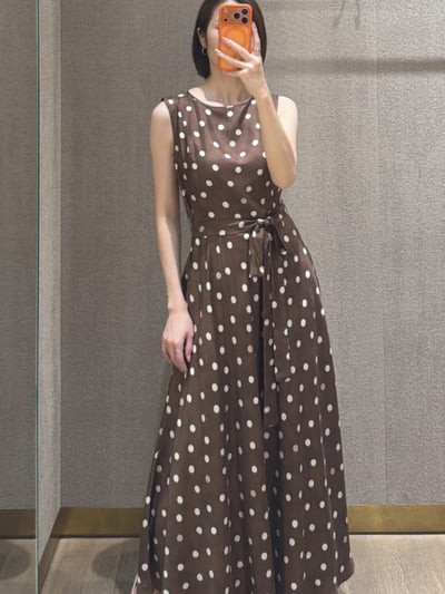 S MaxMara真絲修身無袖洋裝4