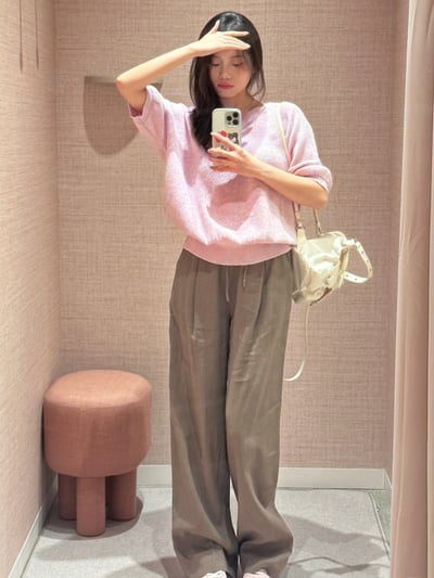 MARELLA金銀絲V領五分袖毛衣2