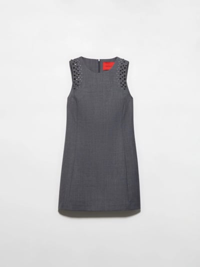 MAX&Co.羊毛混紡水鑽裝飾修身洋裝1